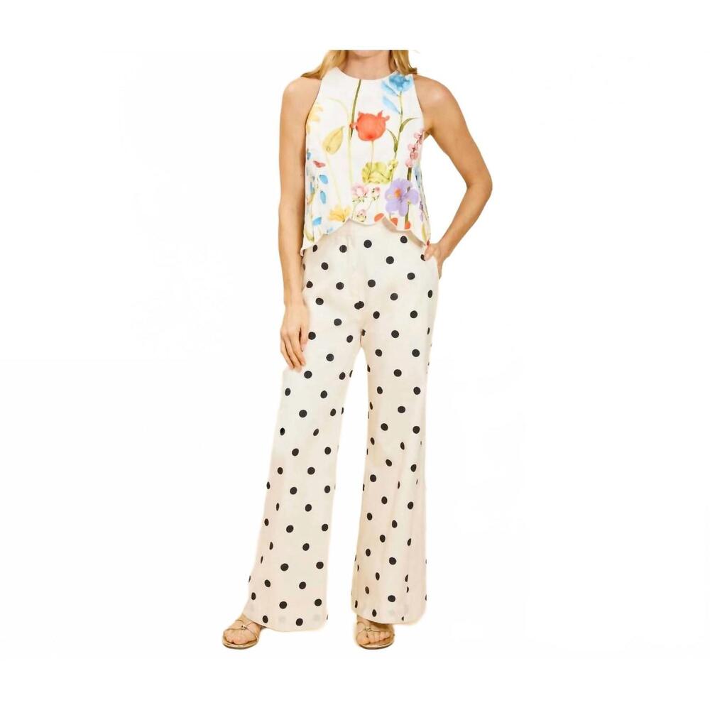 NEW MESTIZA NEW YORK taylor high waist flare leg pant in polka dot